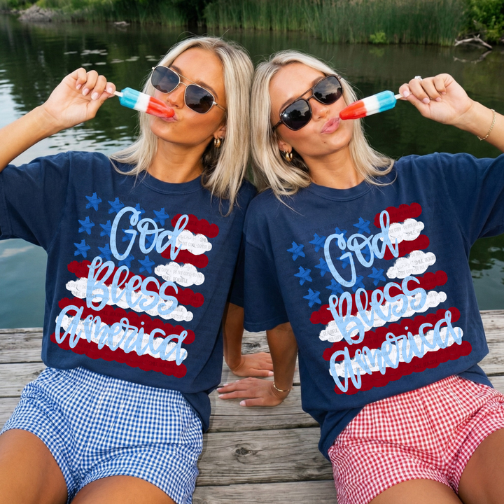 God Bless America - Light Blue