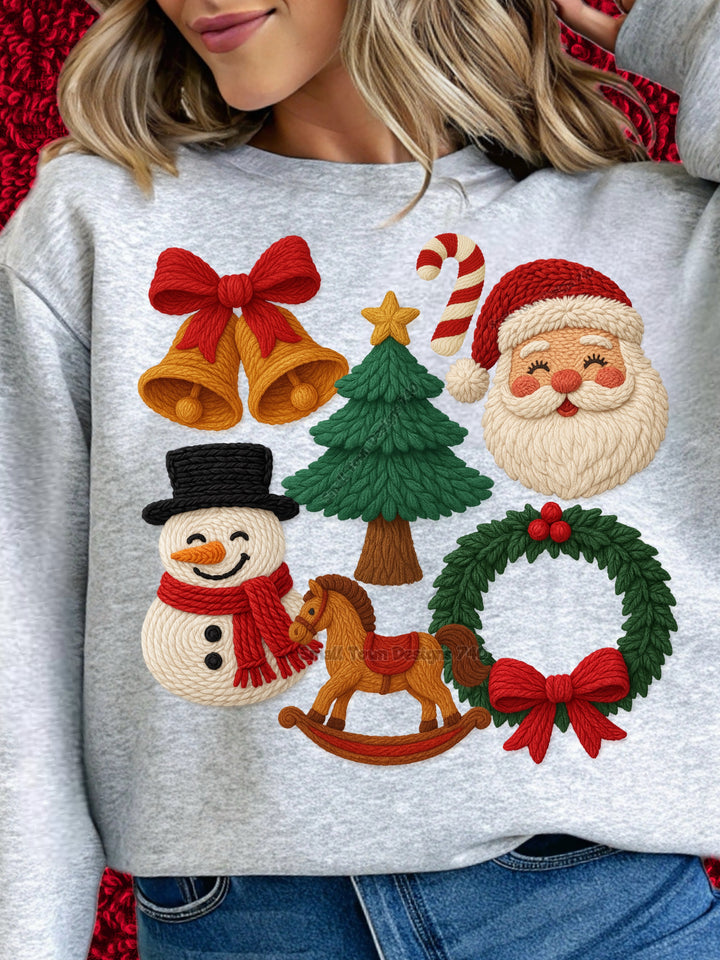 Christmas Collage Faux Yarn