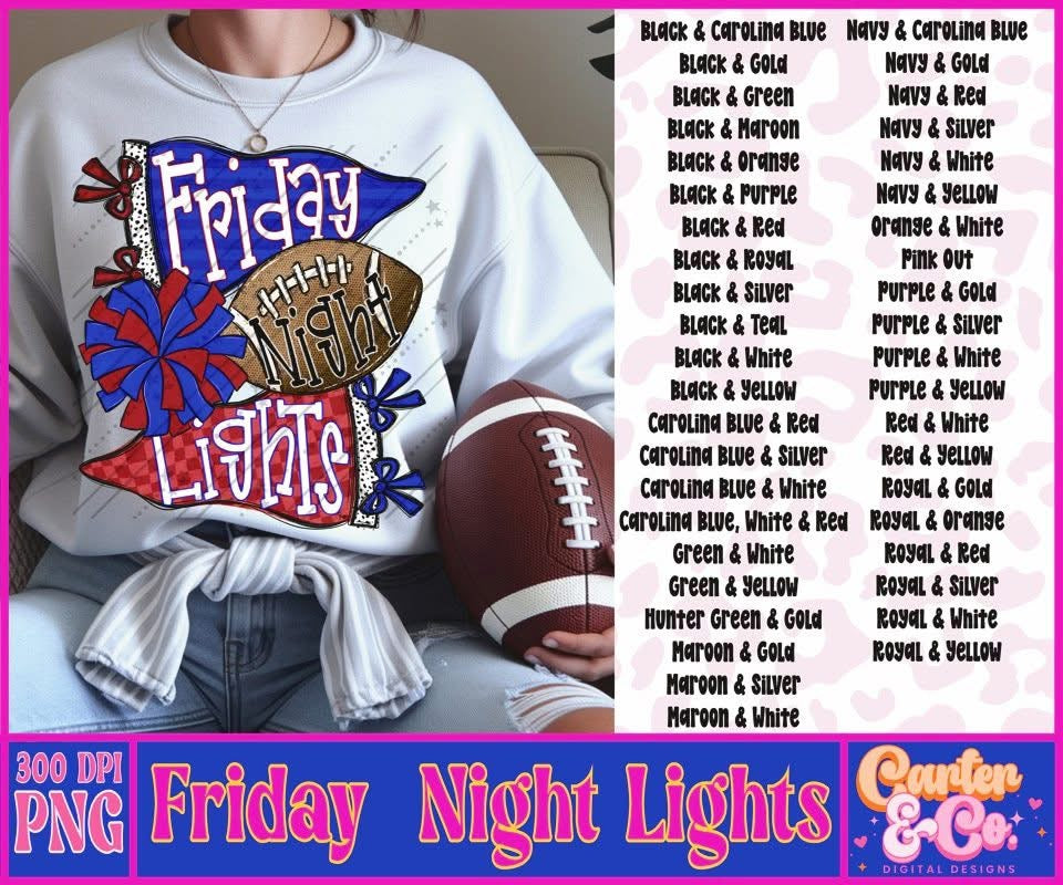 Friday Night Lights - Royal Blue & Maroon