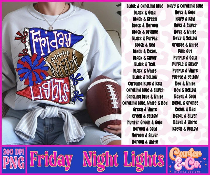 Friday Night Lights - Royal Blue & Maroon
