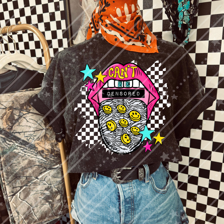 Can't be Censored Checkered Background