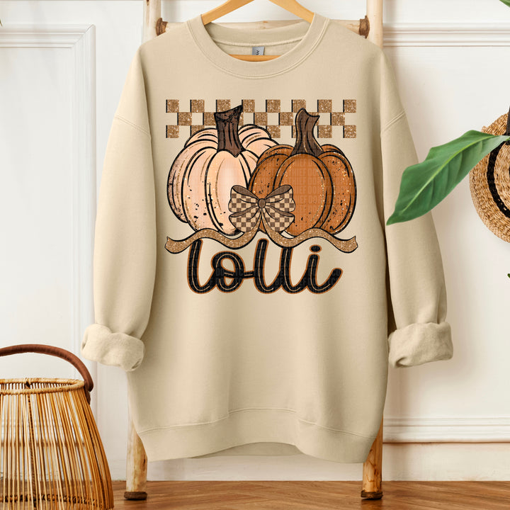 Fall Checkered Pumpkin Lolli
