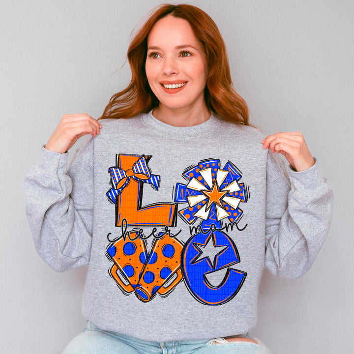 Cheer Love Mom - Orange & Blue