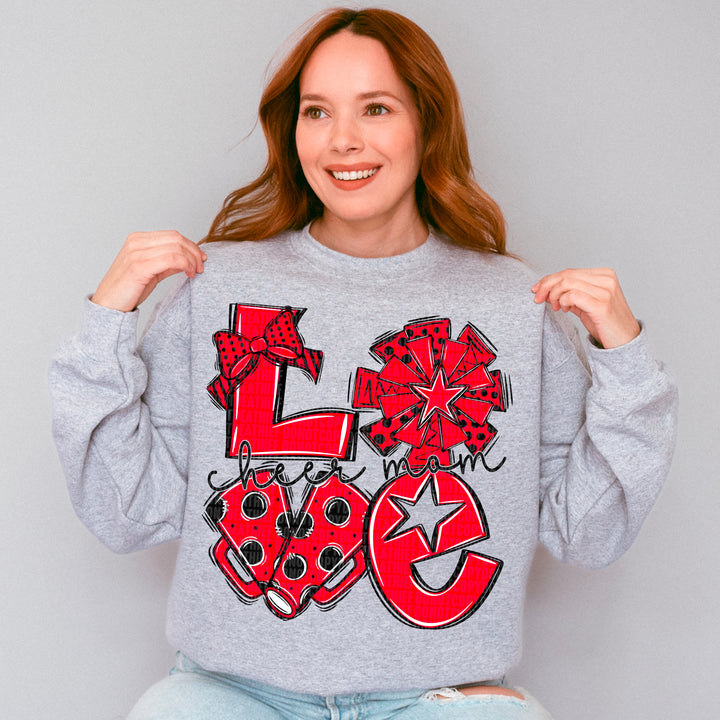 Cheer Love Mom - Black & Red