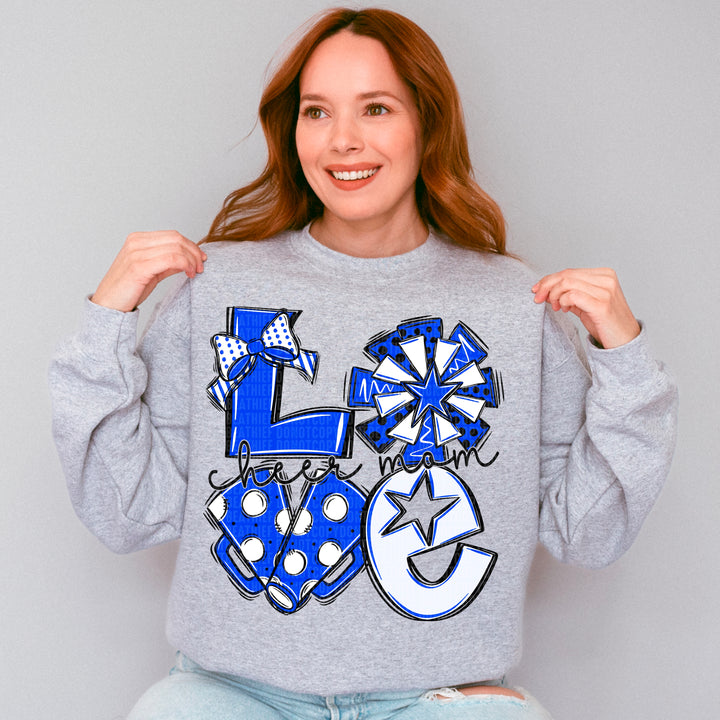 Cheer Love Mom - Blue & White