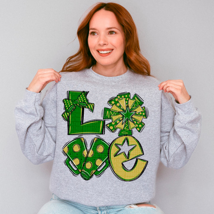 Cheer Love Mom - Dark Green & Gold