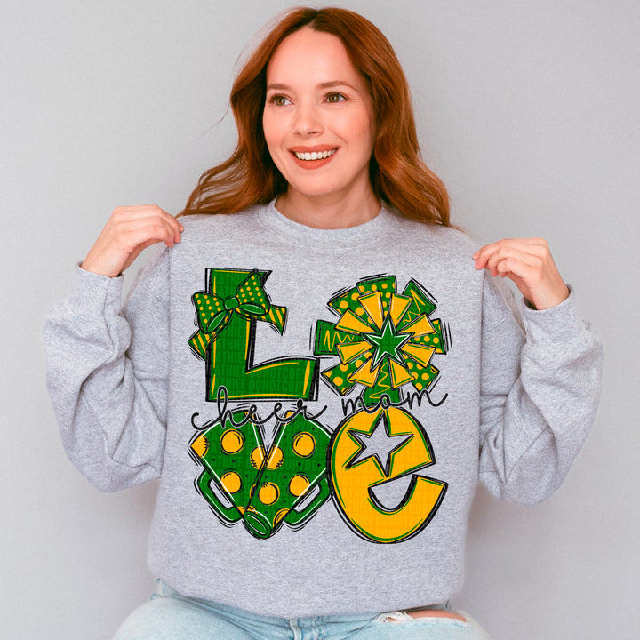 Cheer Love Mom - Dark Green & Yellow