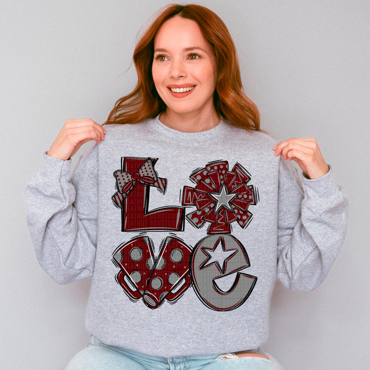 Cheer Love - Maroon & Grey