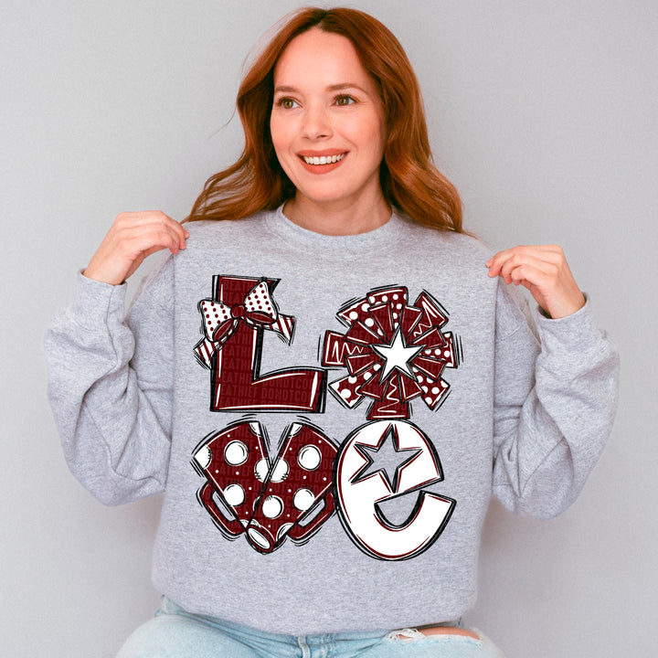 Cheer Love - Maroon & White