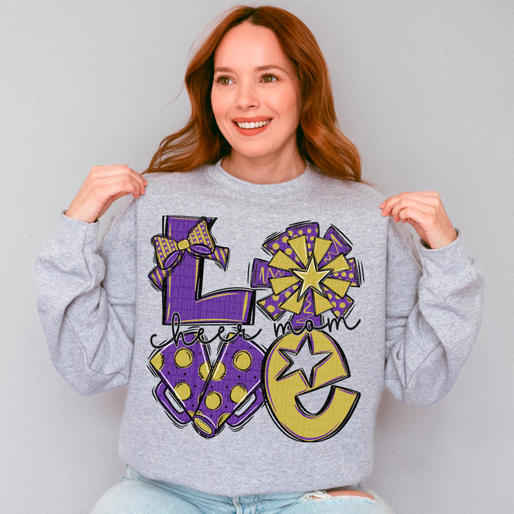 Cheer Love Mom - Purple & Gold