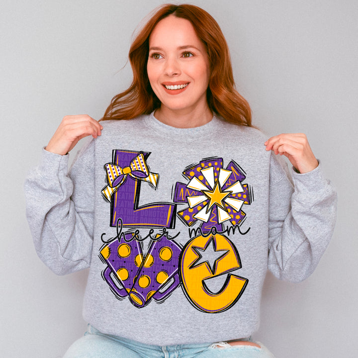 Cheer Love Mom - Purple & Yellow