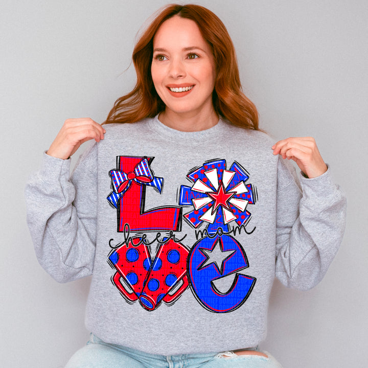 Cheer Love Mom - Red & Blue