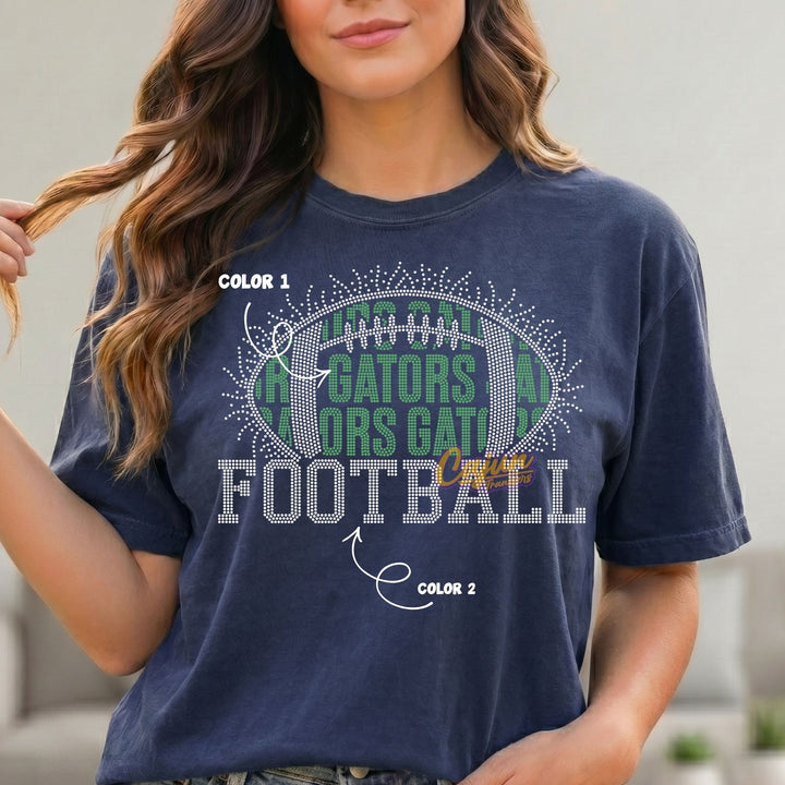 GATORS WORD IN FOOTBALL SPANGLE PATCH