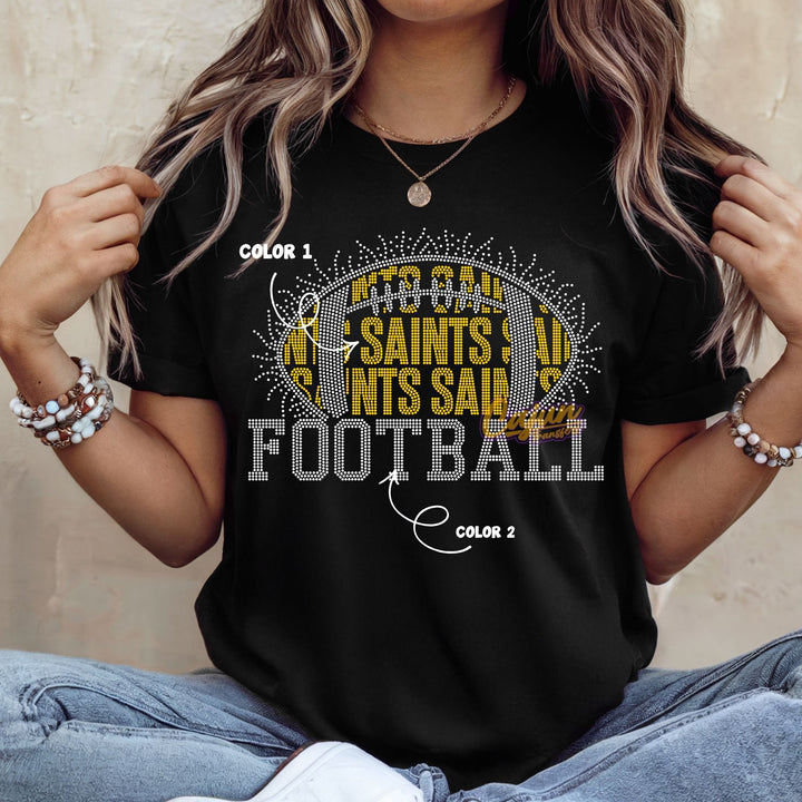 SAINT5S WORD IN FOOTBALL SPANGLE PATCH