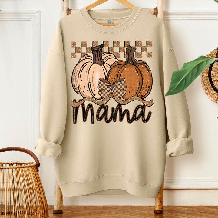 Fall Checkered Pumpkin Mama