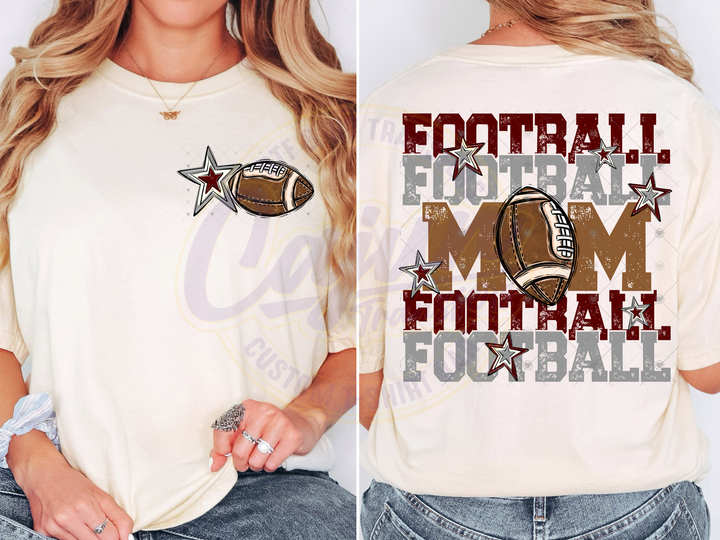 Football Mom - Maroon & Grey