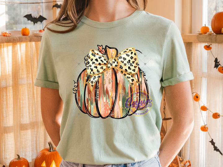Pumpkin Cheetah Bow