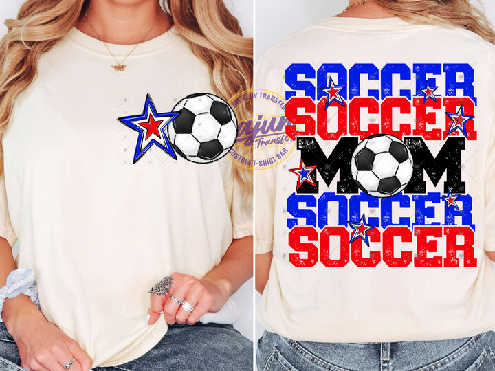 Soccer Mom - Red & Royal Blue