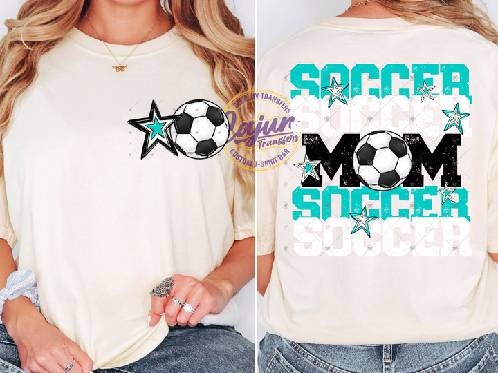 Soccer Mom - Teal & White