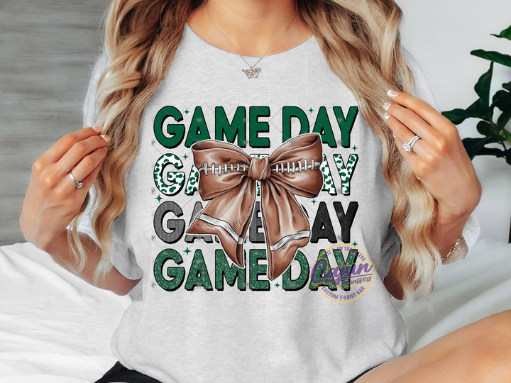 Game Day Football Bow - Green