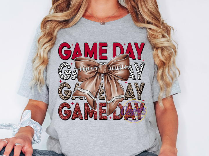 Game Day Football Bow - Maroon