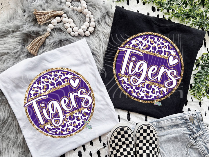 Purple & Glitter Gold Tigers
