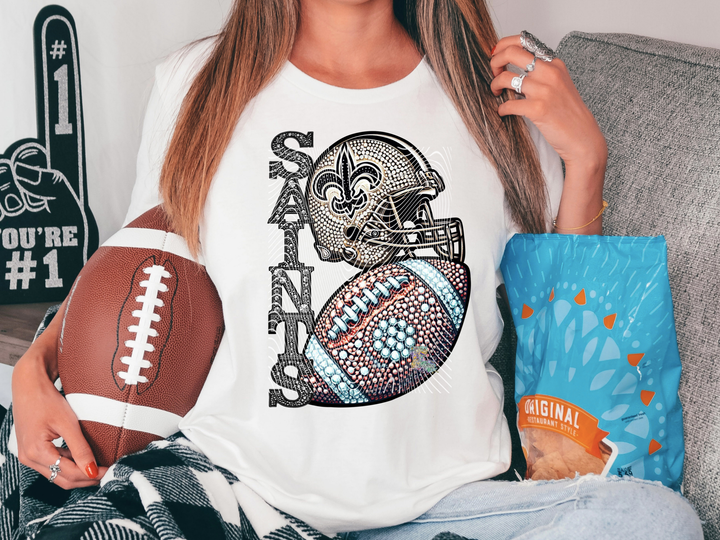 Faux Sequins Stacked N.O. Football