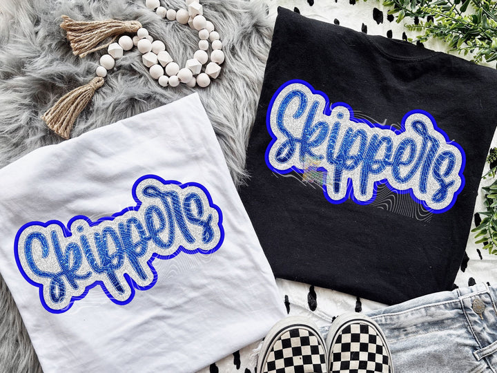 Skippers Faux Glitter & Embroidery