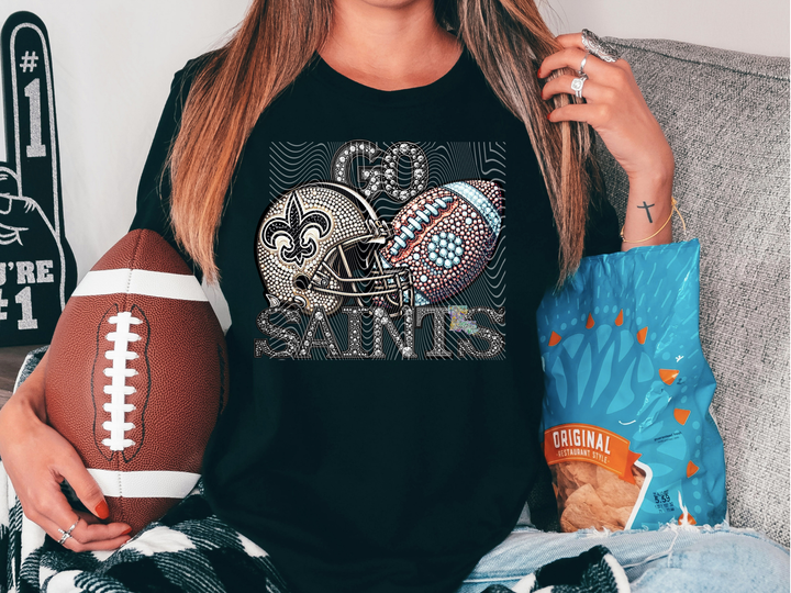 Faux Sequins N.O. Football & Helmet