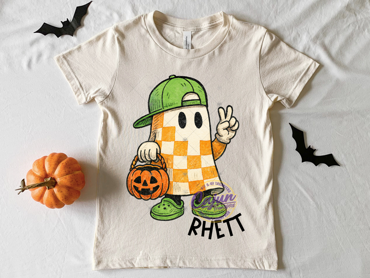 Checkered Ghost Personalized Boy
