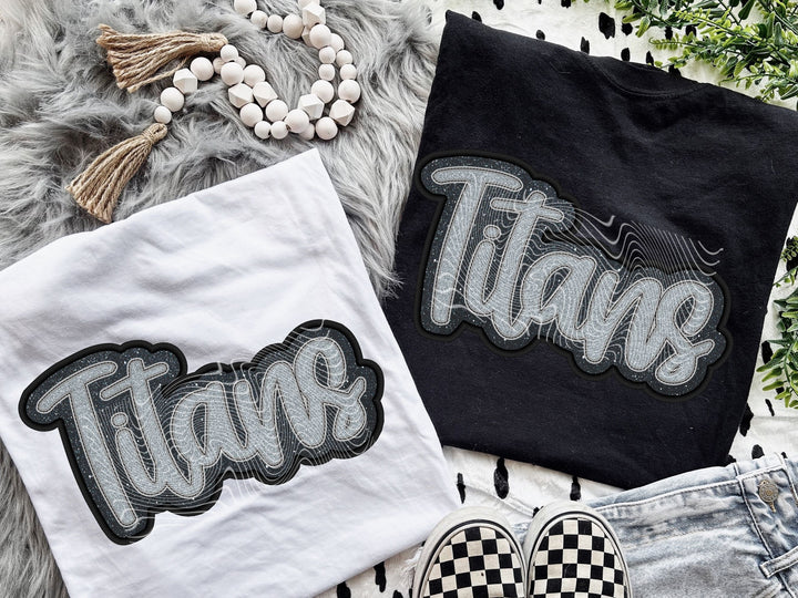 Titans Faux Glitter & Embroidery