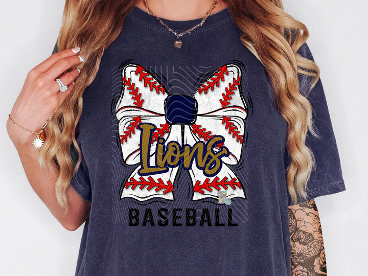 Lions Baseball Bow