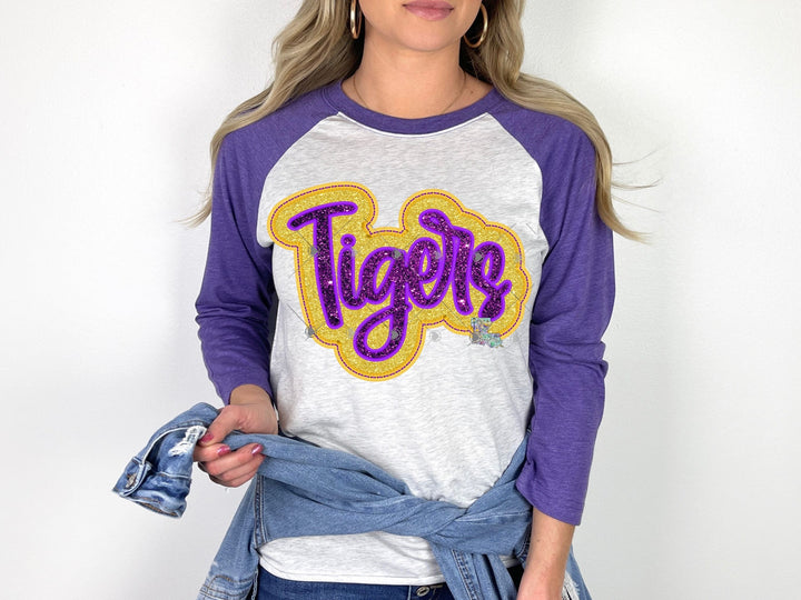 Tigers Faux Glitter & Embroidery