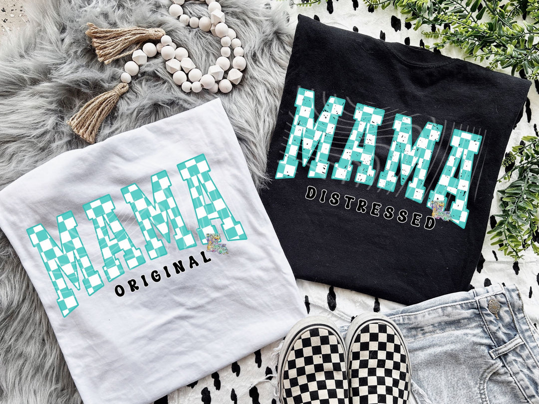 Teal Mama Checkered