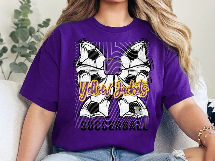 Yellow Jackets Soccer Bow
