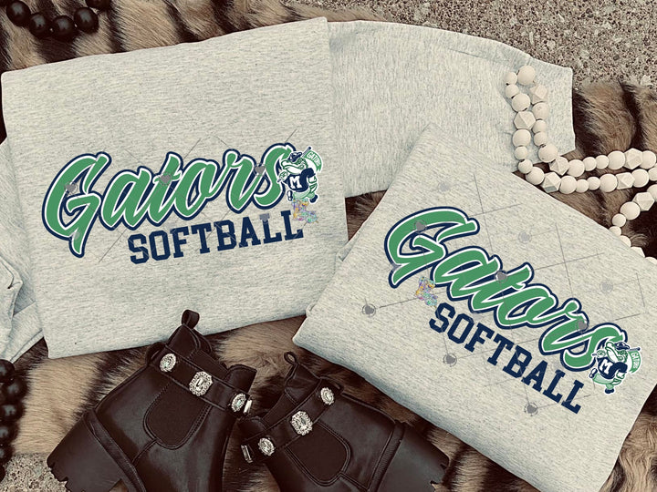 Gator Softball Navy Outline w Boy Mascot