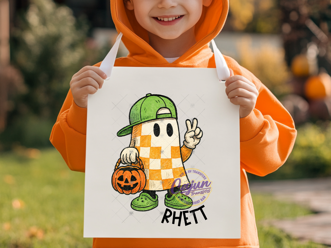 Checkered Ghost Personalized Boy