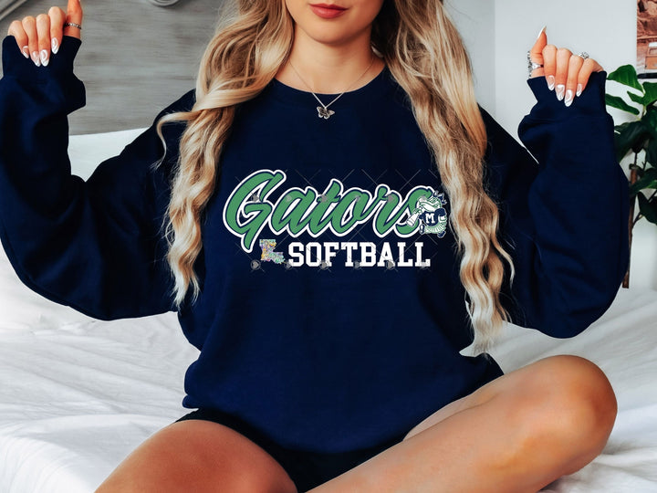 Gator Softball White Outline w/Girl Mascot