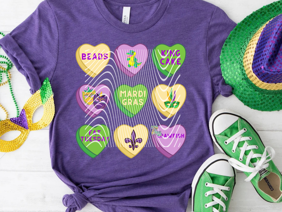 Mardi Gras Candy Hearts