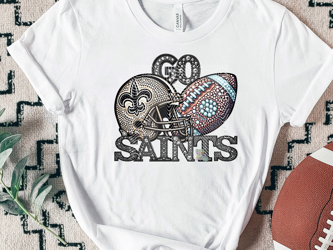 Faux Sequins N.O. Football & Helmet