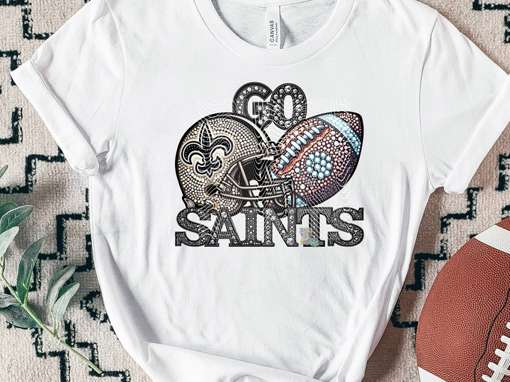 Faux Sequins N.O. Football & Helmet
