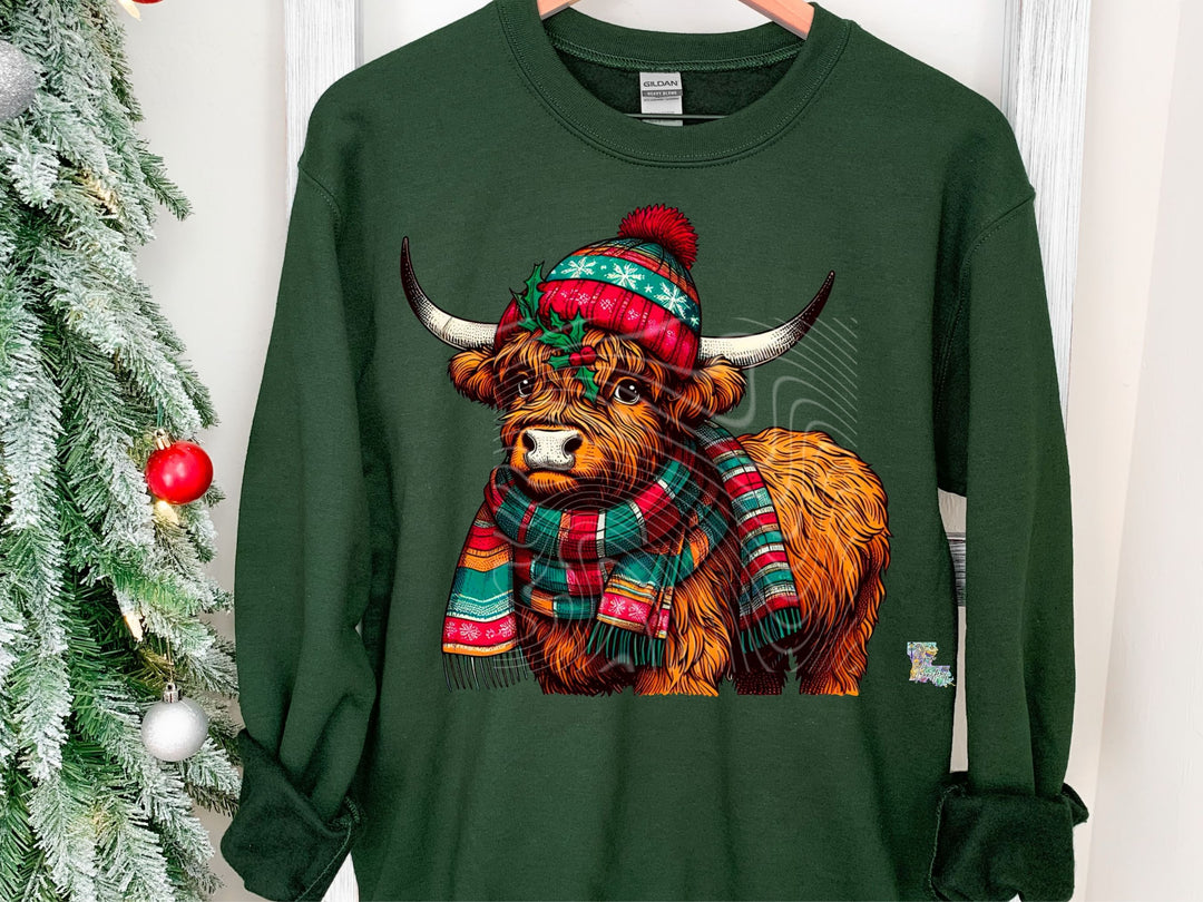 Winter highland Cow