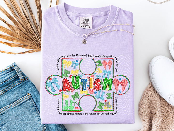 Autism Puzzle Piece & Bow