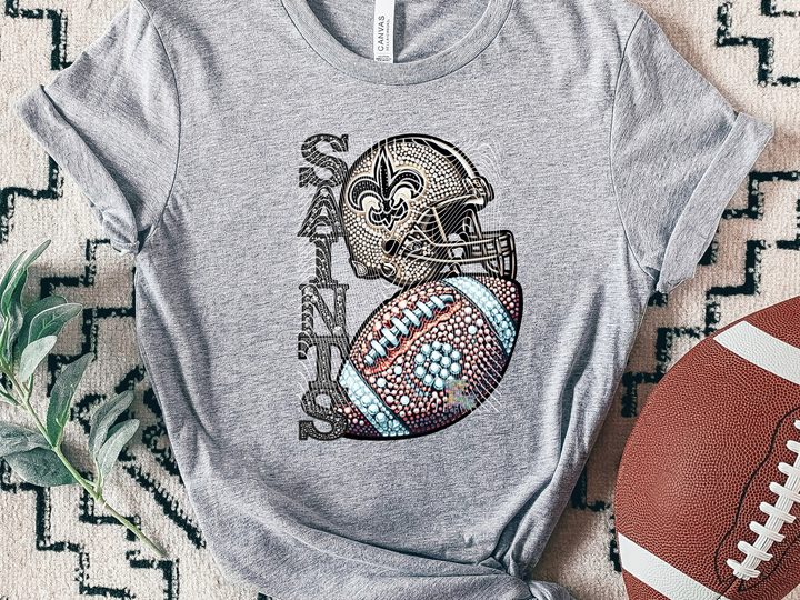 Faux Sequins Stacked N.O. Football