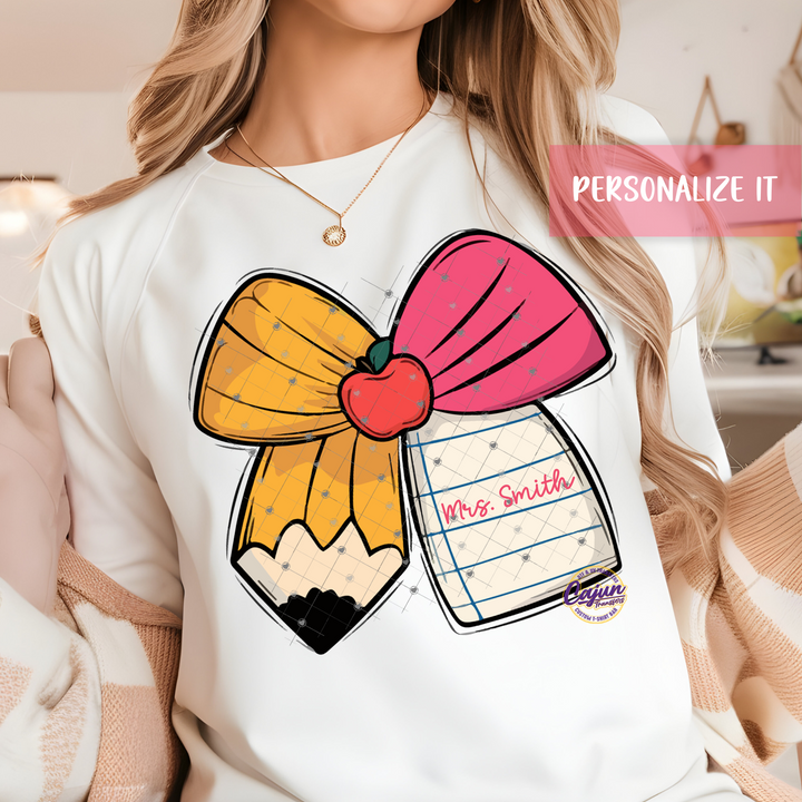 Custom Name Pencil Bow