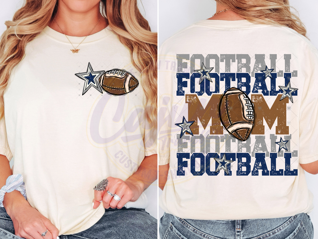 Football Mom - Navy Blue & Grey
