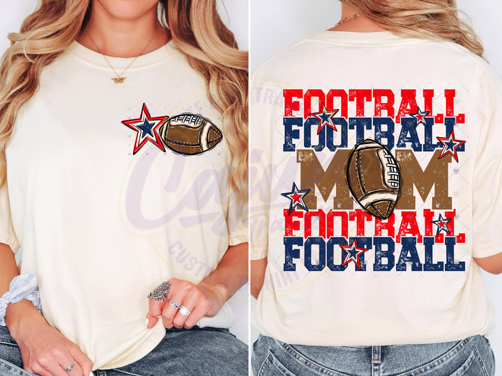 Football Mom - Navy Blue & Red