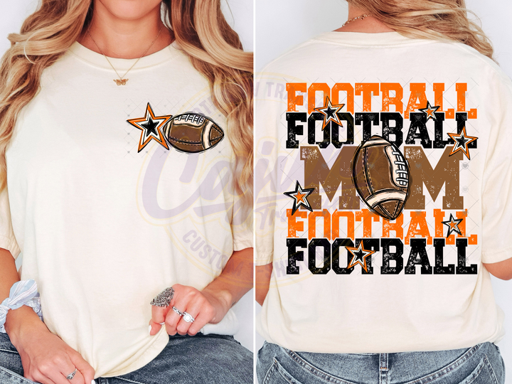 Football Mom - Black & Orange