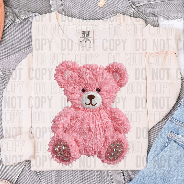 Pink Bear Faux Yarn