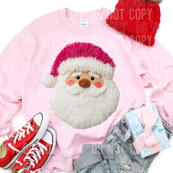 Santa Pink Hat Faux Yarn